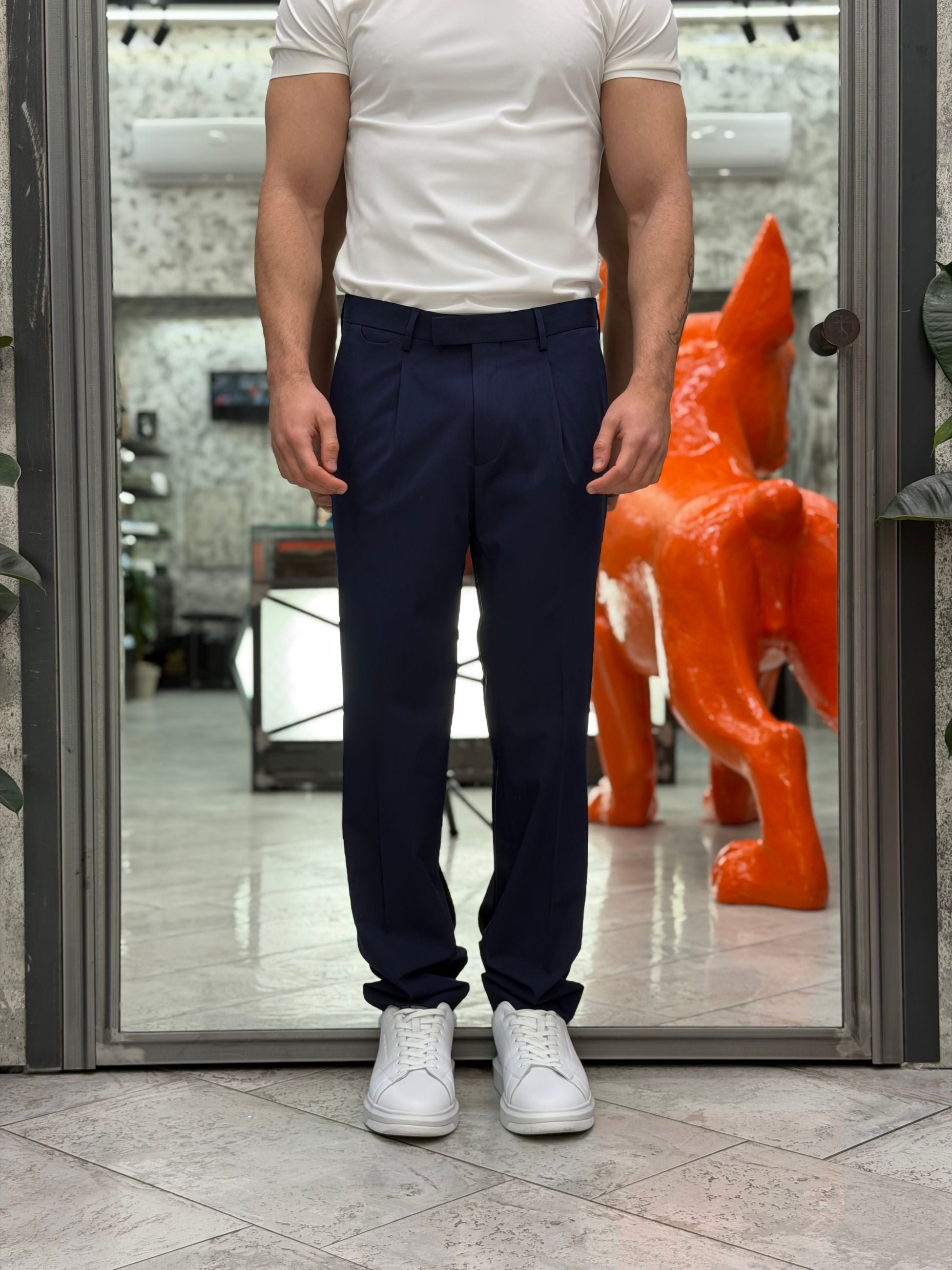 ABITO COMPLETO CON GIACCA DOPPIOPETTO E PANTALONE REGULAR ABE48SS.BLU