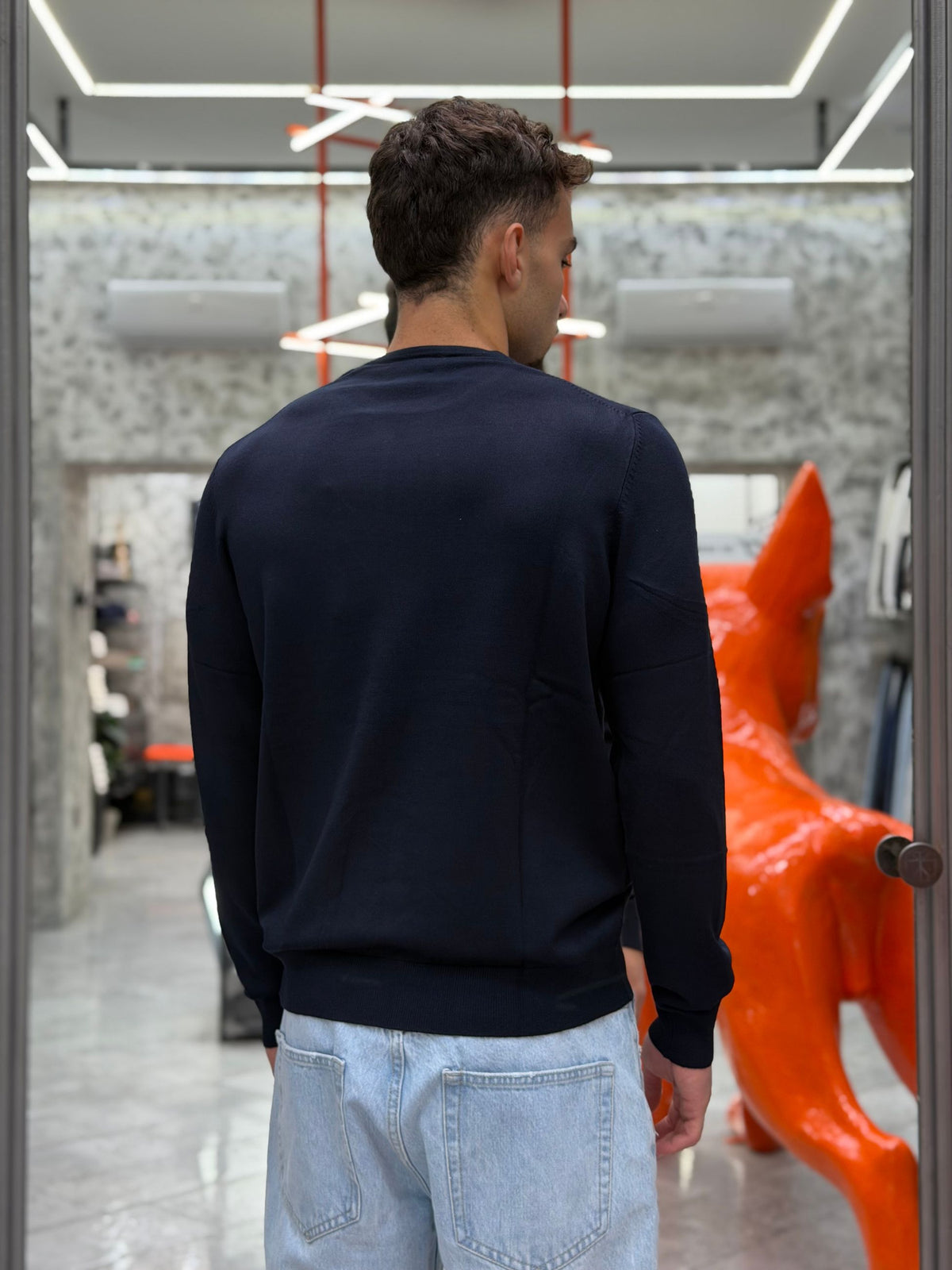 MAGLIA GIROCOLLO FINEZZA 12 IN MORBIDA VISCOSA - SLIM FIT MK20010-26.BLU
