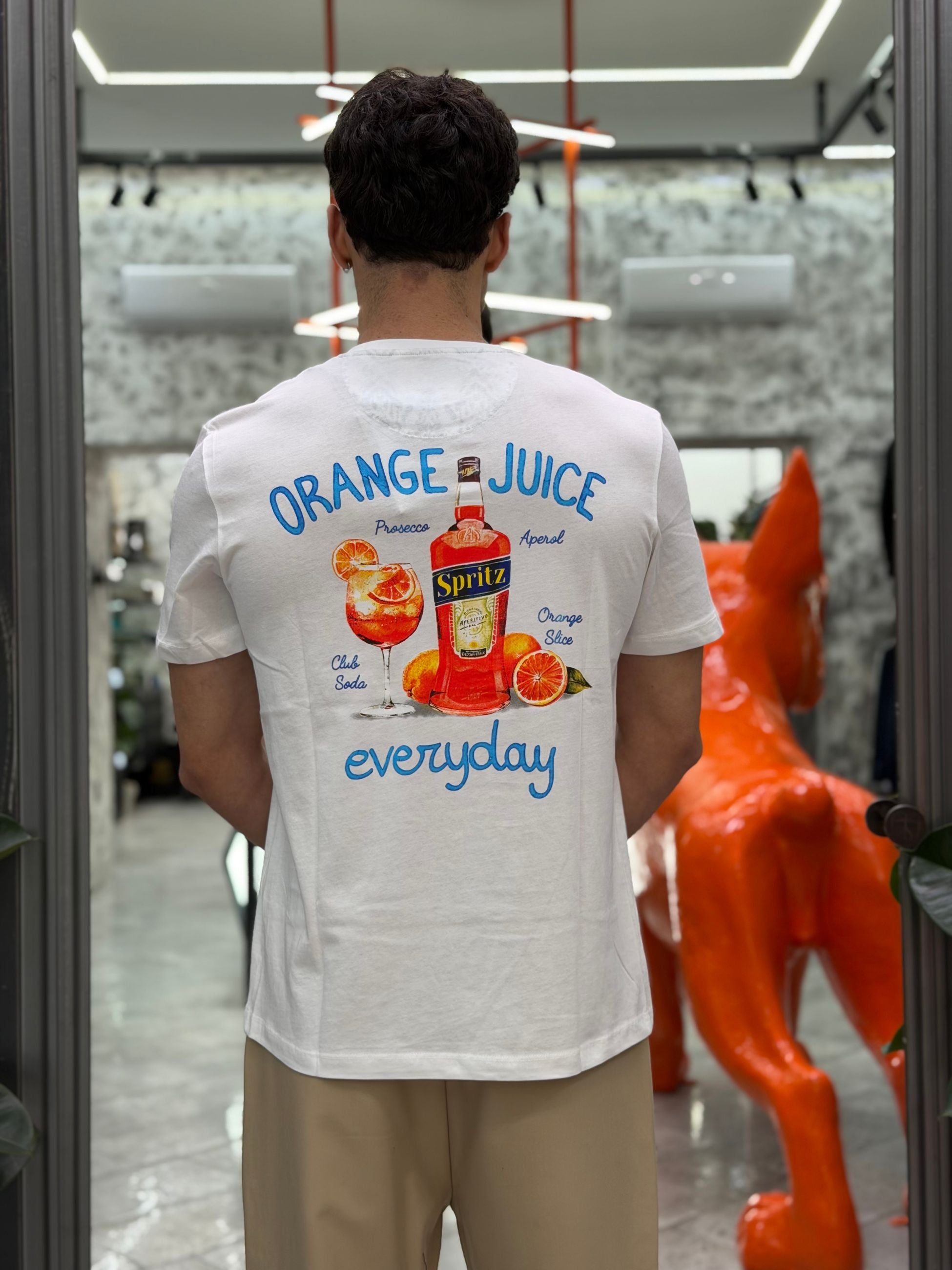T-SHIRT IN 100% COTONE CON STAMPA SPRITZ FRONTE/RETRO - REGULAR FIT 26S29TG