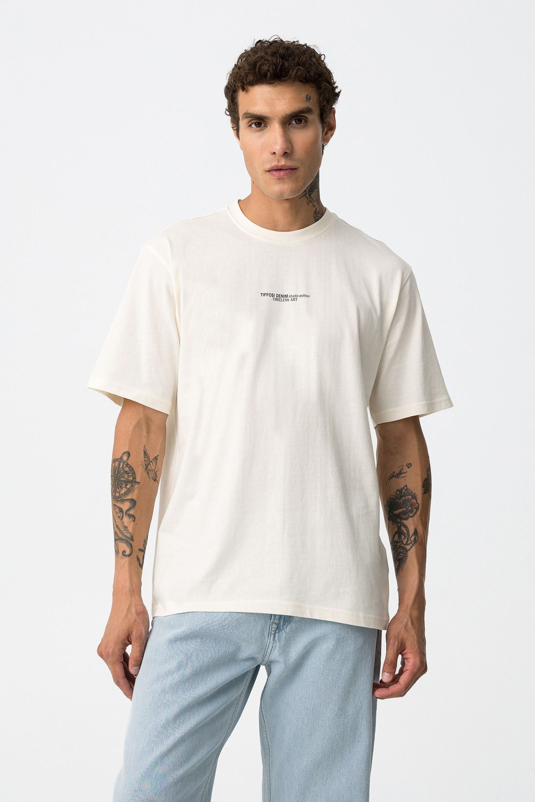 T-SHIRT ALPHA IN 100% COTONE CON STAMPA SUL RETRO - RELAXED FIT 10061480