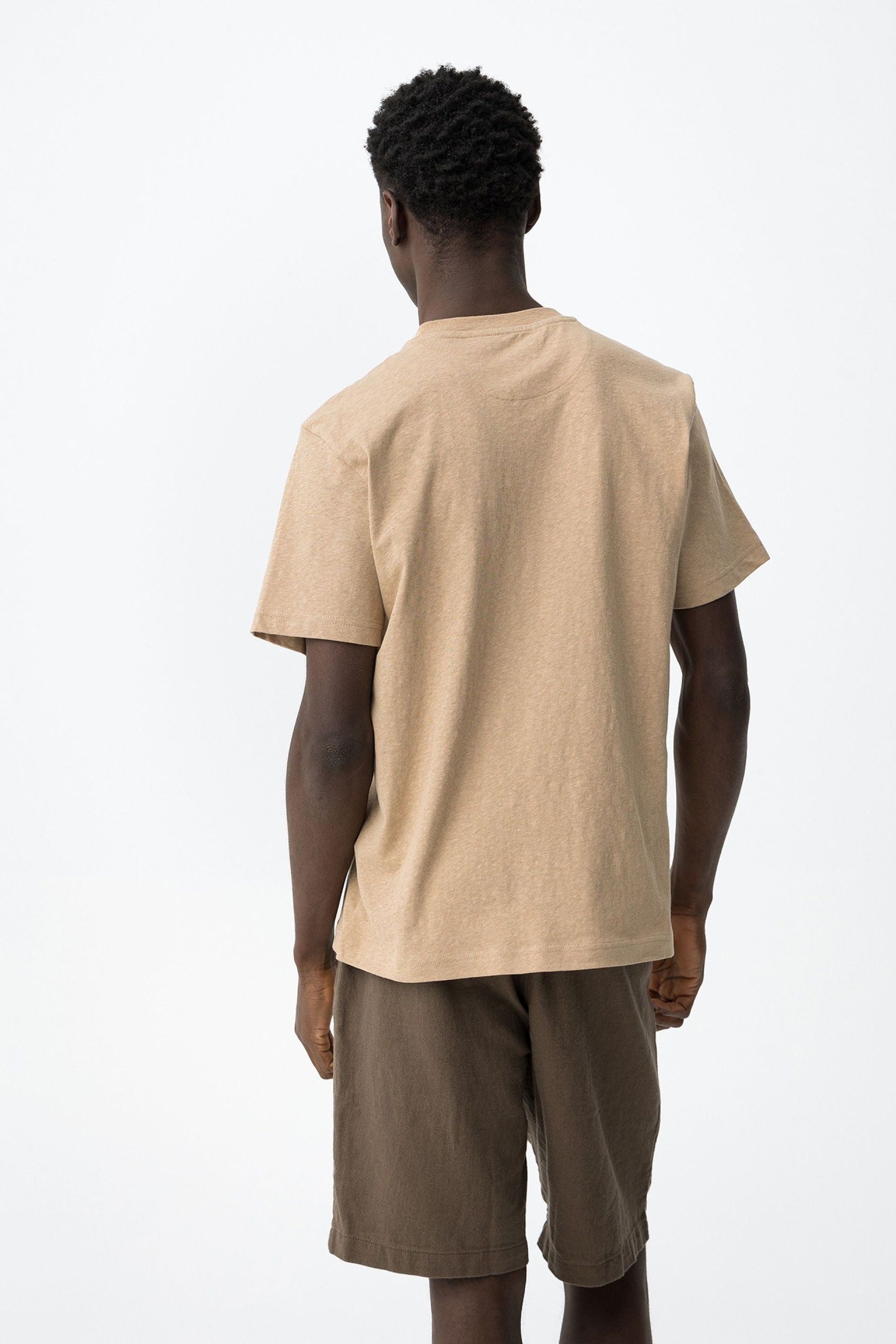 T-SHIRT FRANK IN MISTO LINO/COTONE - REGULAR FIT 10065748.BEI