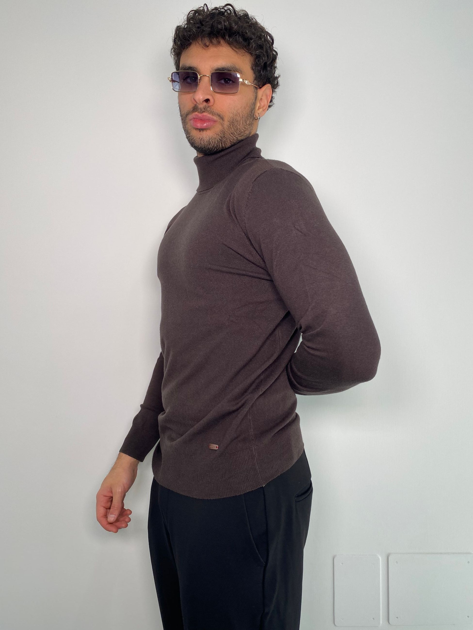 MAGLIA DOLCEVITA BASIC IN MISTO VISCOSA - SLIM FIT