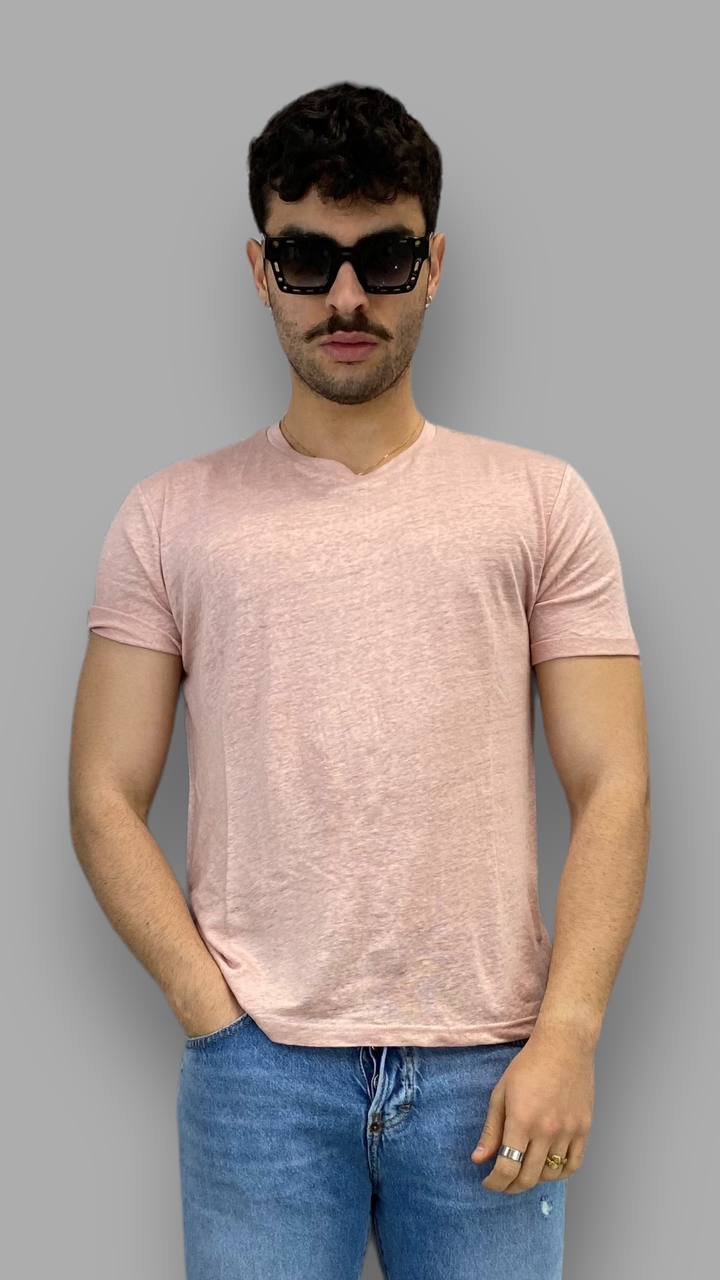 T-SHIRT BASIC IN 100% LINO - REGULAR FIT