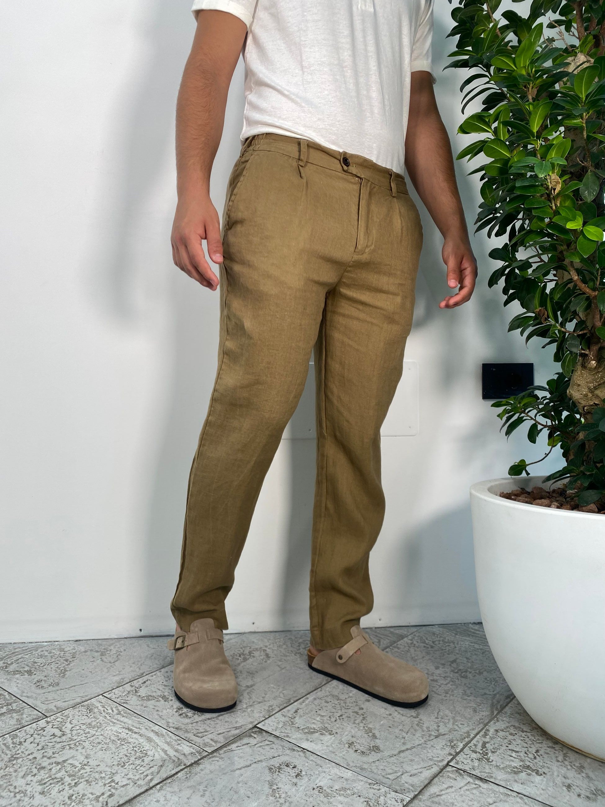 PANTALACCIO IN MISTO LINO/COTONE CON COULISSE - REGULAR FIT PSE1412SS.TAB