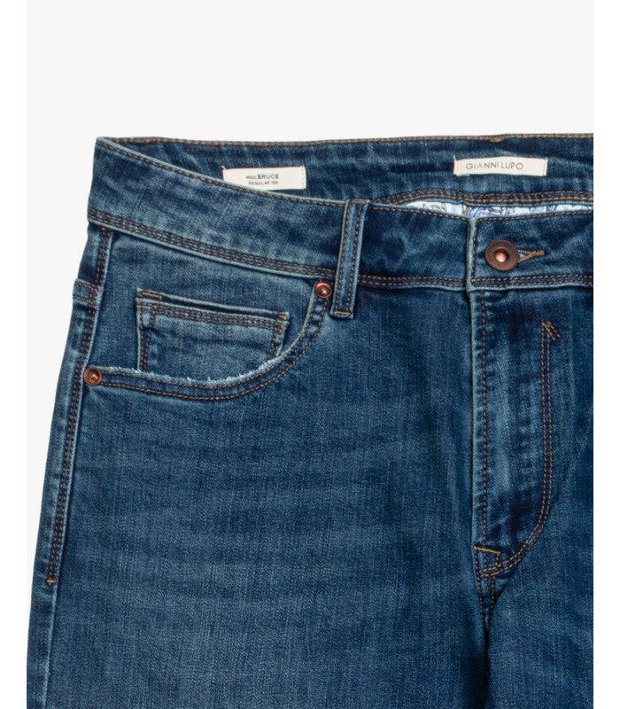 JEANS BRUCE 5 TASCHE DARK WASH CON CHIUSURA ZIP - REGULAR/SLIM FIT GL6316Q-F25