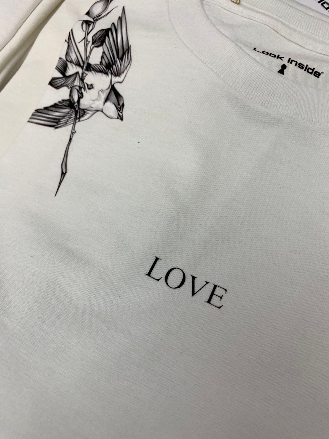 T-SHIRT STAMPA RONDINI LOVE - SEMI OVER FIT