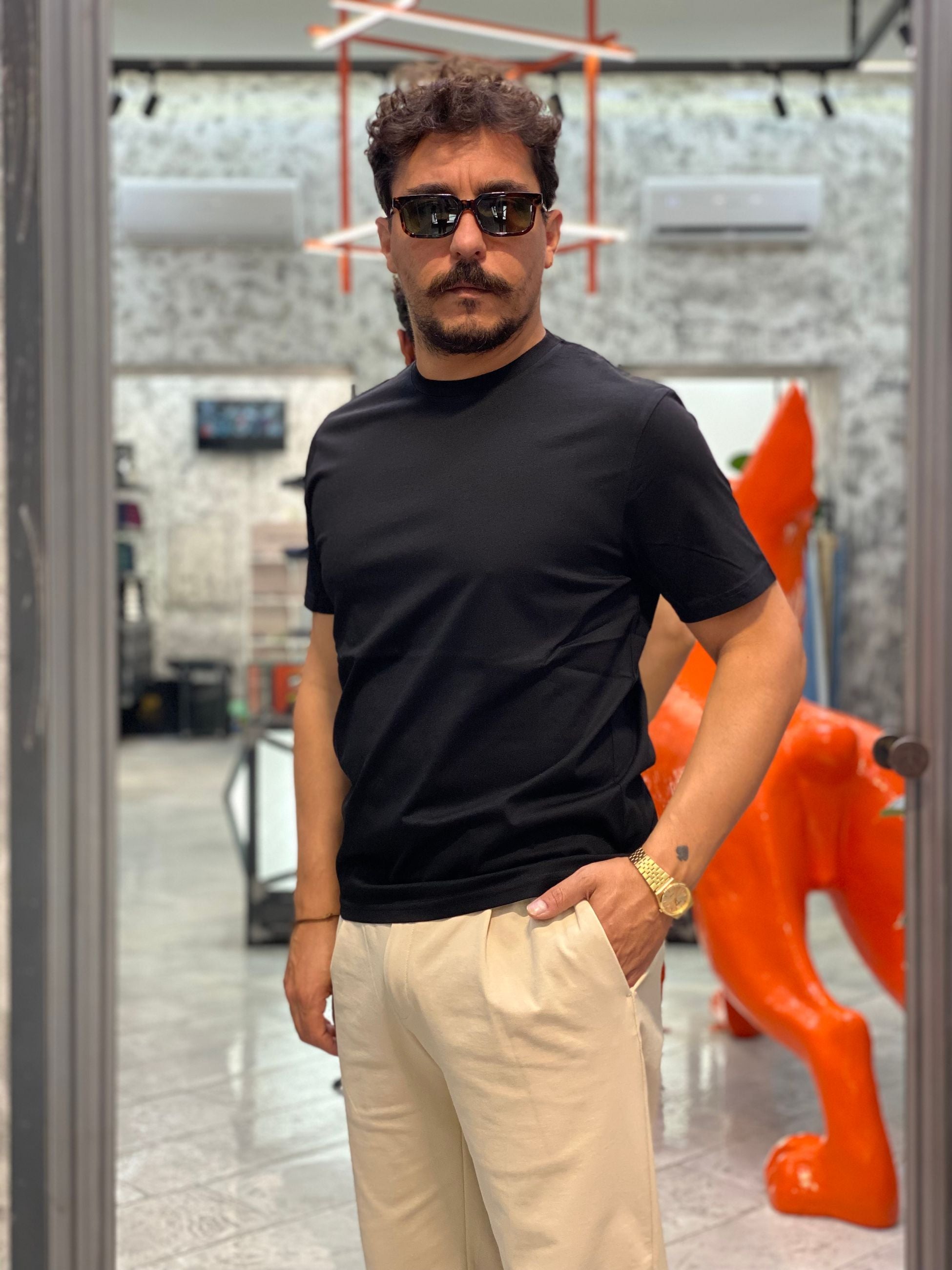 T-SHIRT IN PREGIATO ED ELEGANTE COTONE MERCERIZZATO - REGULAR FIT MK9910094.NER