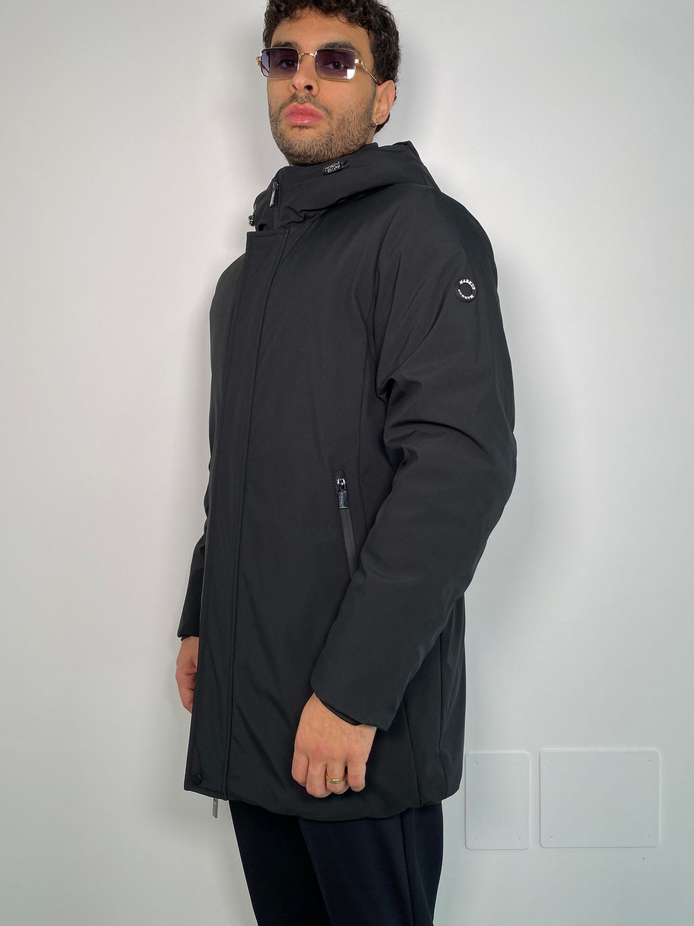 PARKA LUNGO CON CAPPUCCIO IN TESSUTO TECNICO WATERPROOF & WINDPROOF - REGULAR FIT