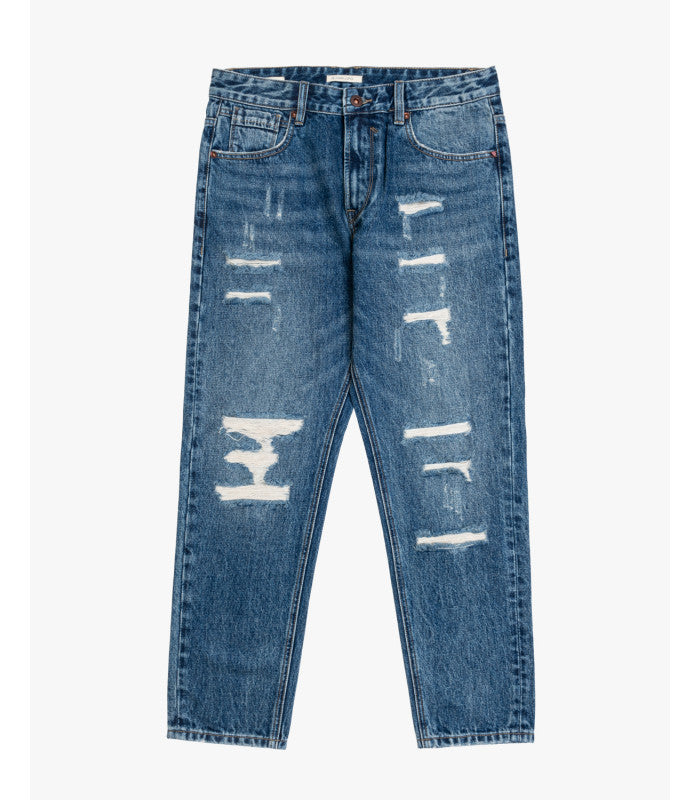 JEANS MIKE 5 TASCHE CON STRAPPI EVIDENTI - CARROT CROPPED FIT GL622Y-F25