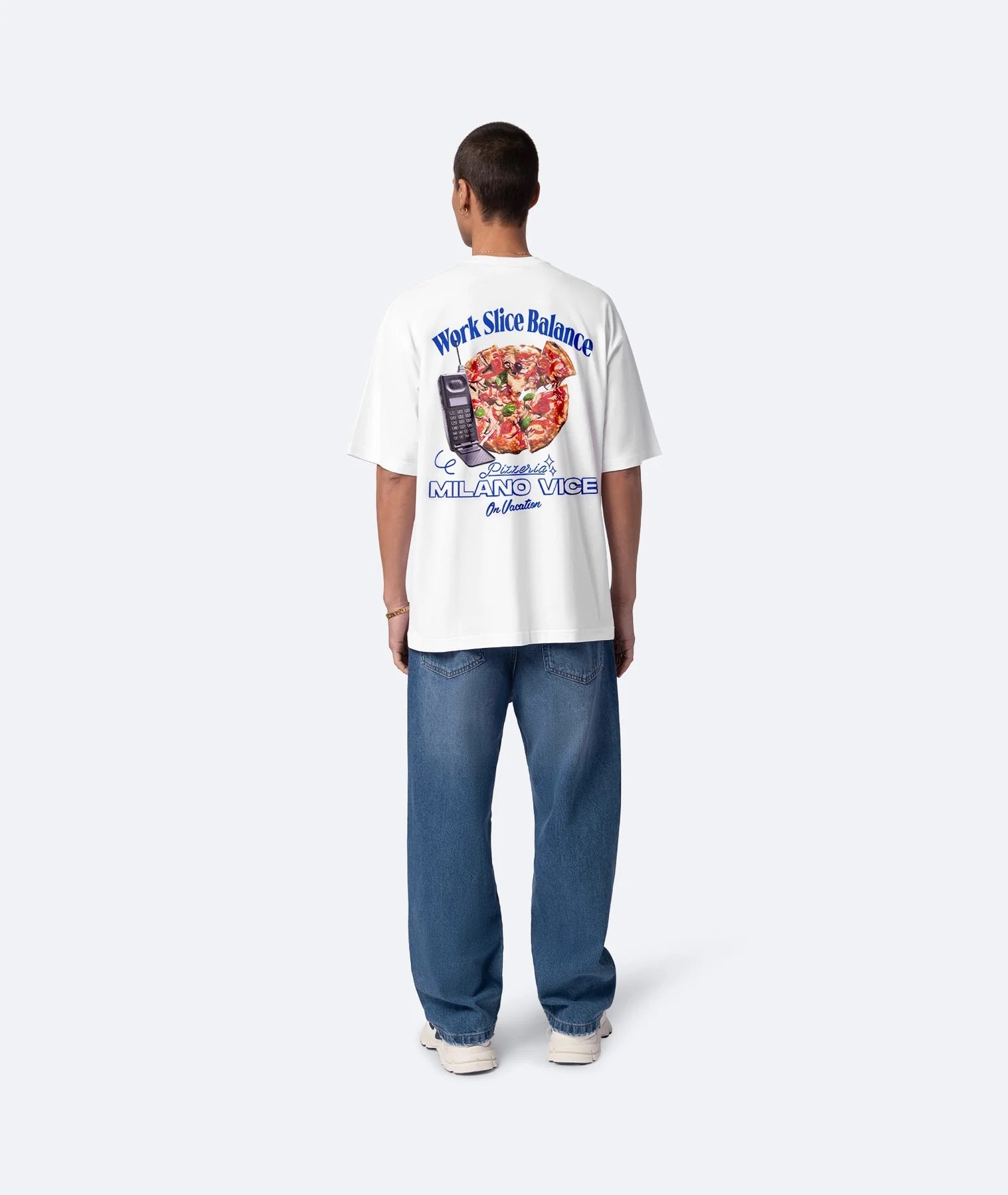T-SHIRT UNISEX MILANO VICE X ON VACATION WORK SLICE BALANCE - OVERSIZE FIT