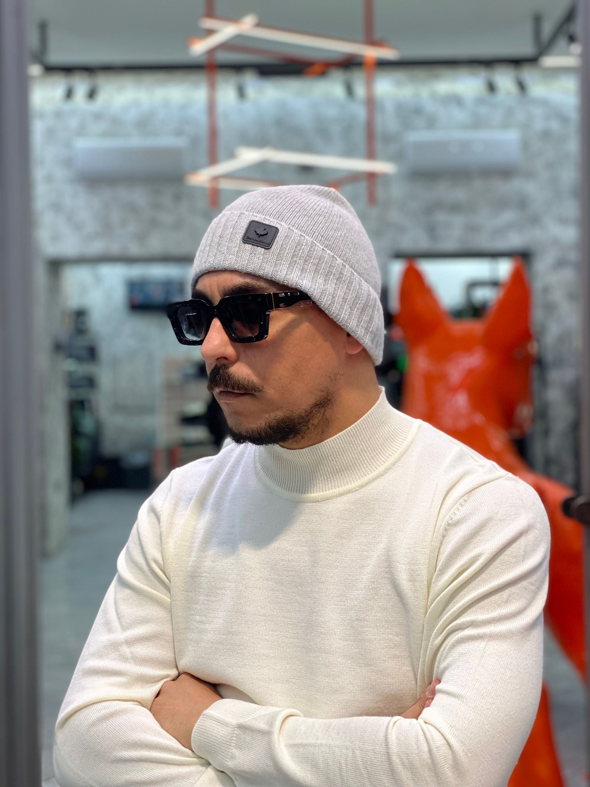 CAPPELLO BEANIE LANA E CASHMERE CN.A24119.GRI