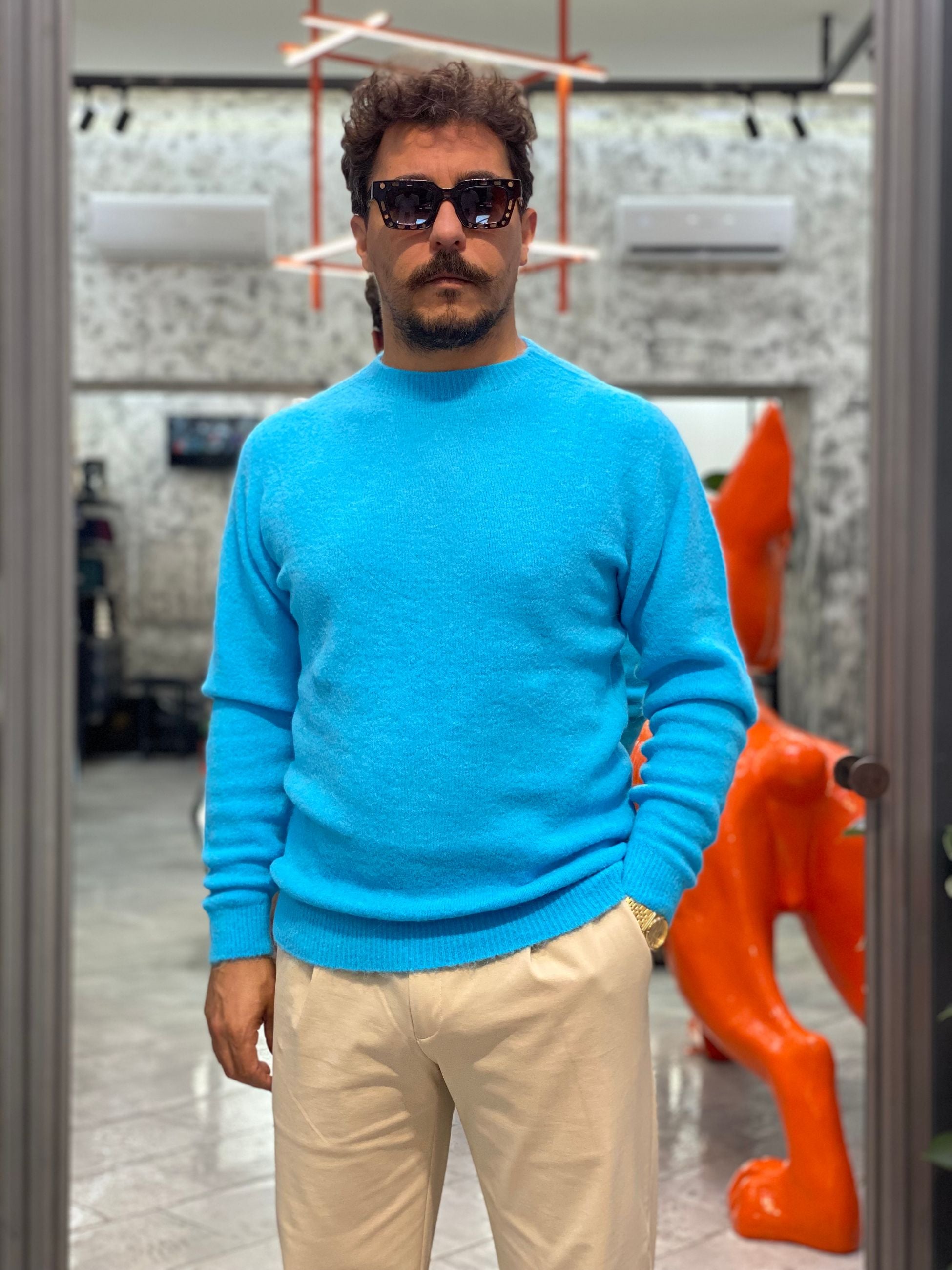 MAGLIA GIROCOLLO IN LANA MOHAIR - REGULAR FIT M252037-150