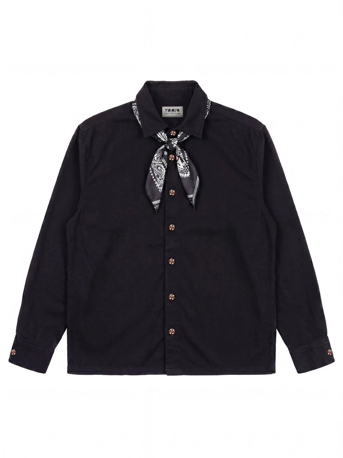 OVERSHIRT EFFETTO VELLUTO CON FOULARD - OVER CROPPED FIT M-262344.NER