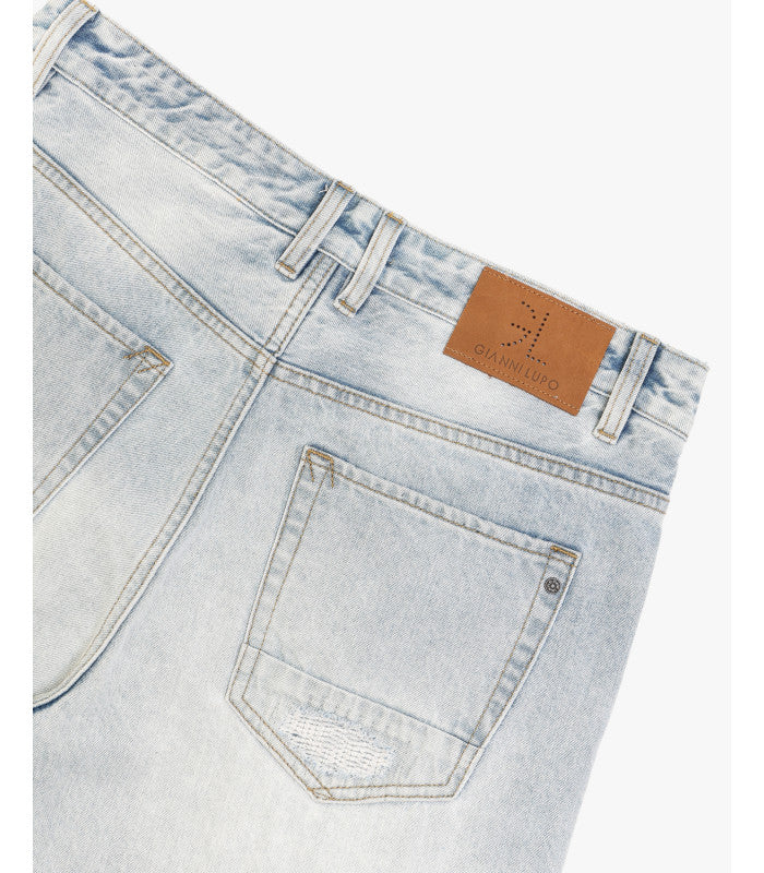 JEANS ALEX IN TELA FISSA LAVAGGIO CHIARO CON GRAFFI - STRAIGHT LEG GL6386Q