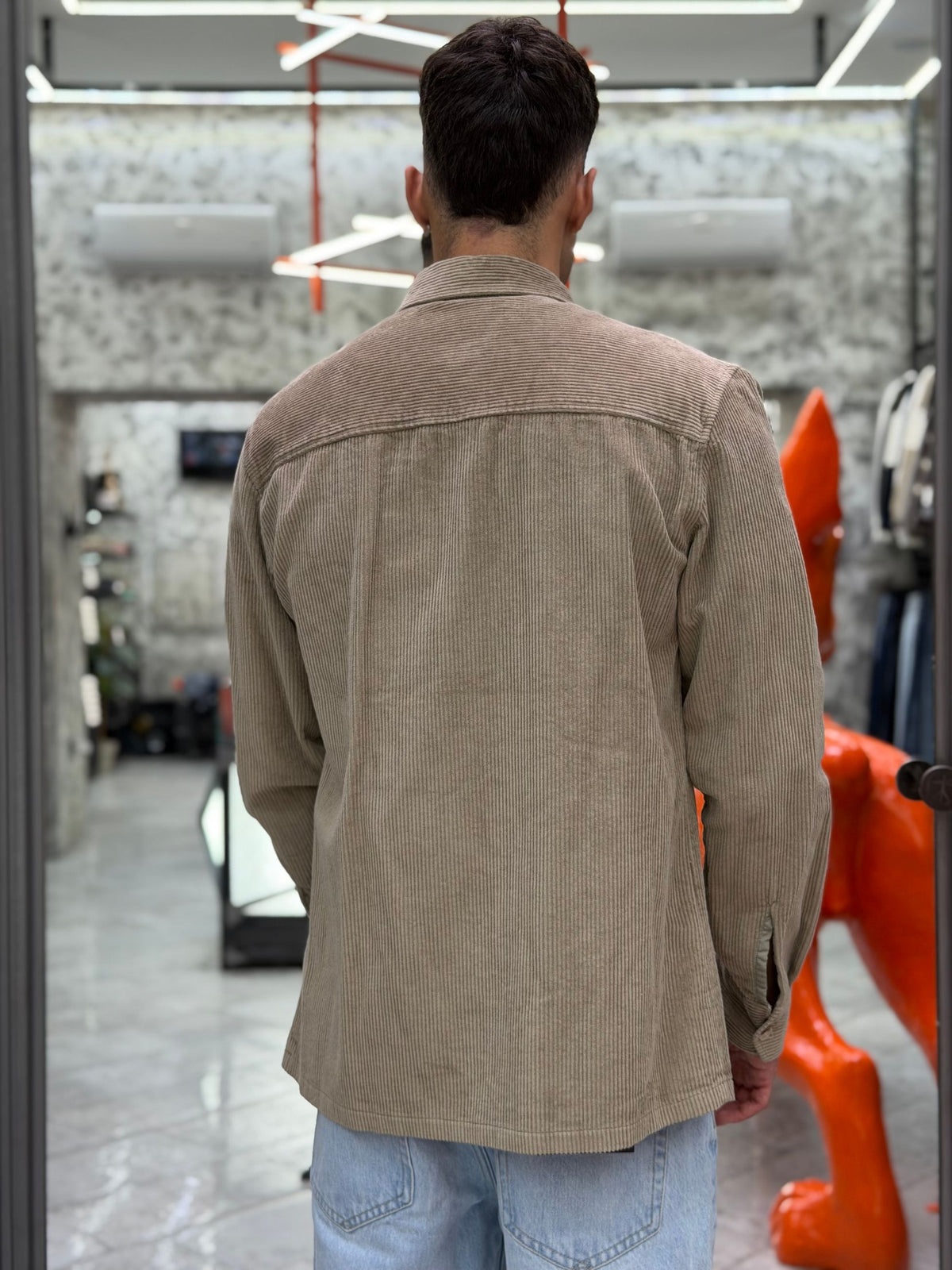 OVERSHIRT IN VELLUTO CON TASCHE A TOPPA - REGULAR FIT GL7844S.CAM