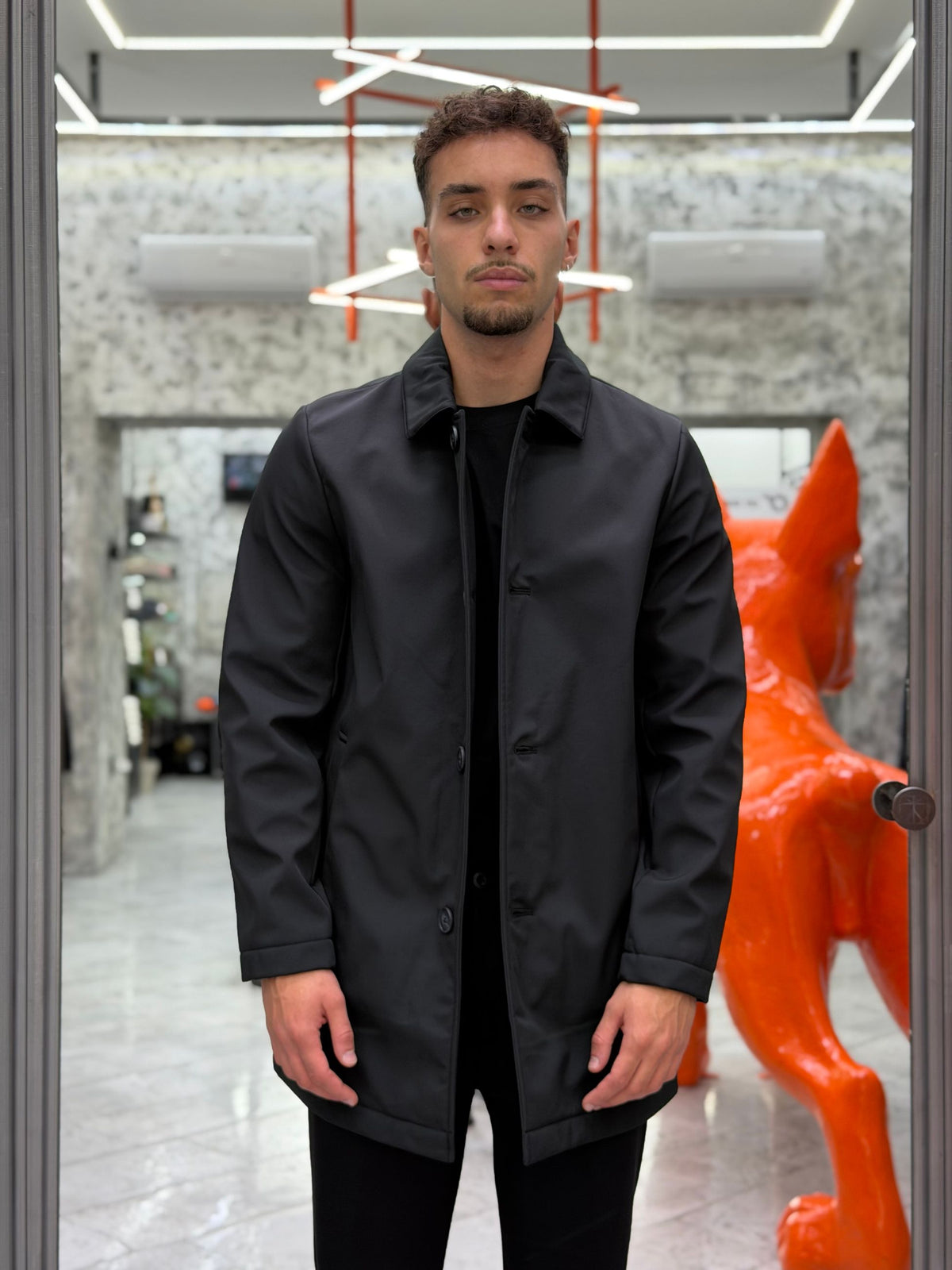 TRENCH IN TESSUTO SOFTSHELL ED INTERNO IN PILE - REGULAR FIT MK9940063-26.NER