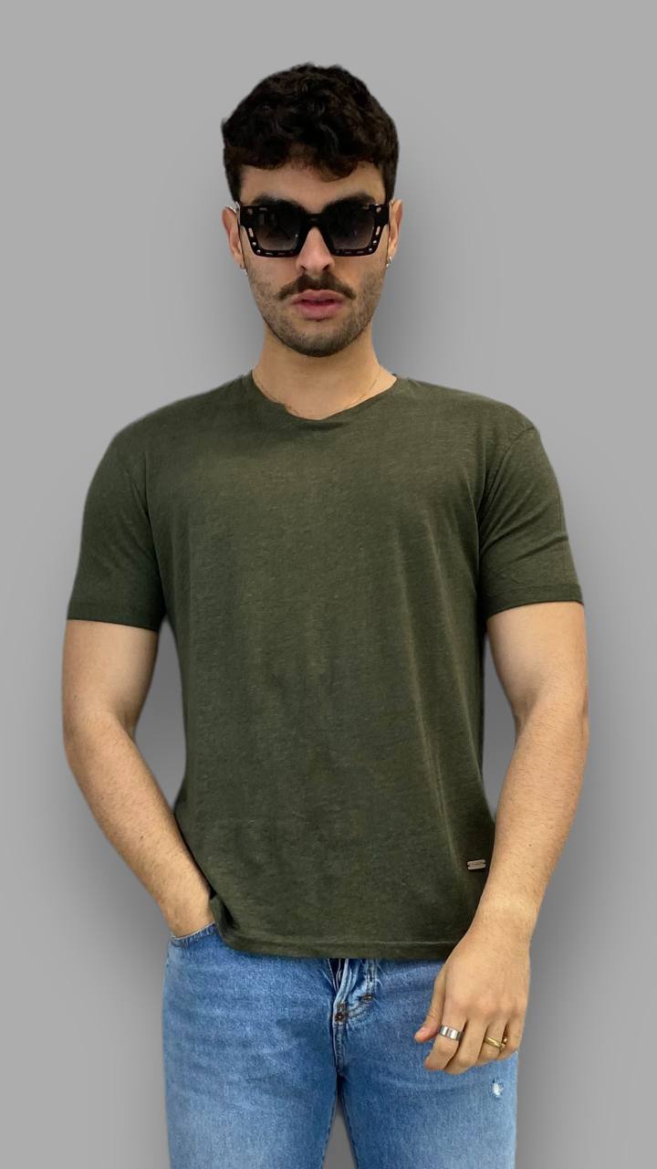 T-SHIRT BASIC IN 100% LINO - REGULAR FIT