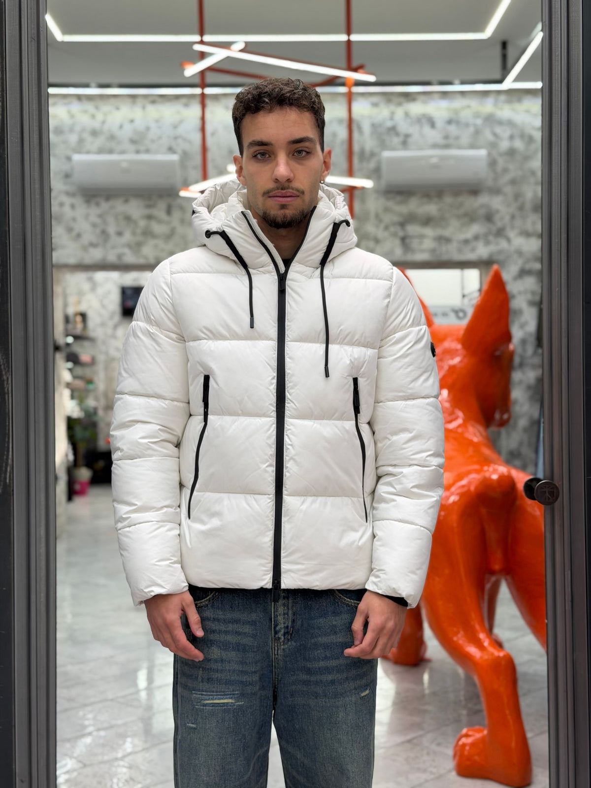 GIUBBINO PUFFER CORTO IN MICROFIBRA STRETCH - REGULAR FIT MK2940053.LAT