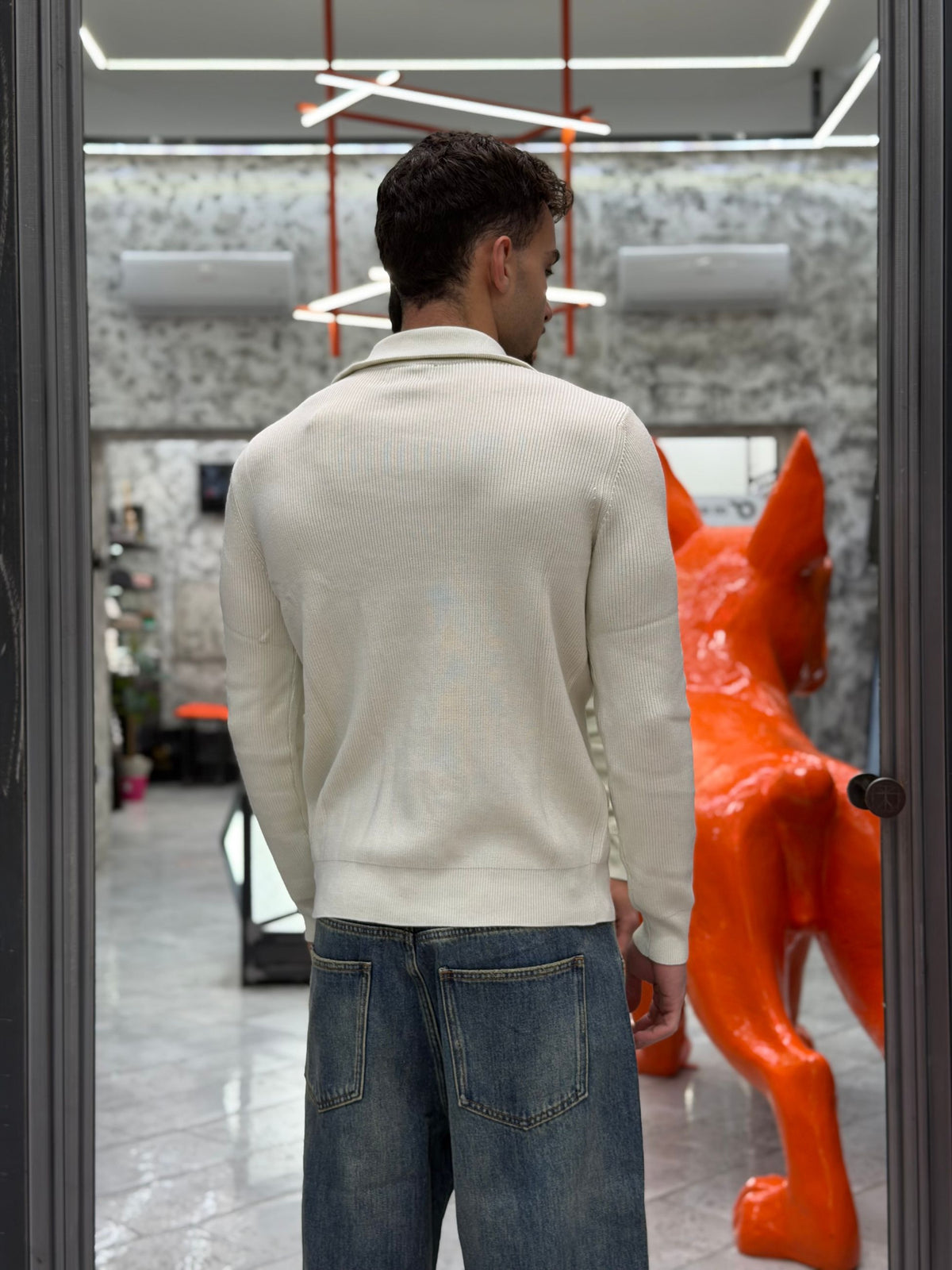 MAGLIA MEZZA ZIP A COSTA INGLESE IN MISTO VISCOSA - REGULAR FIT GL35151GZ-F26.PAN