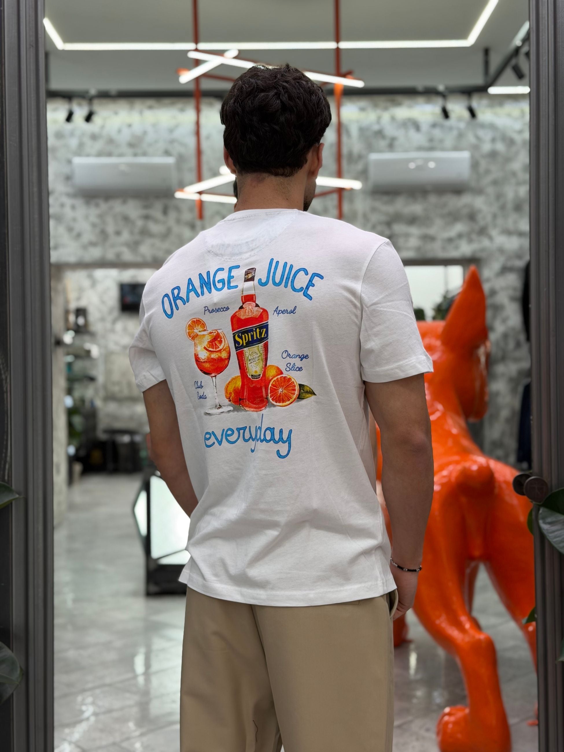T-SHIRT IN 100% COTONE CON STAMPA SPRITZ FRONTE/RETRO - REGULAR FIT 26S29TG
