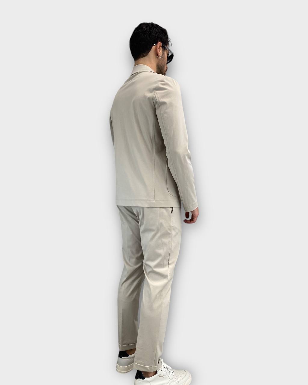 PANTALONE DA ABITO IN TESSUTO PUNTO MILANO ELASTICIZZATO, TASCA AMERICA - SLIM FIT