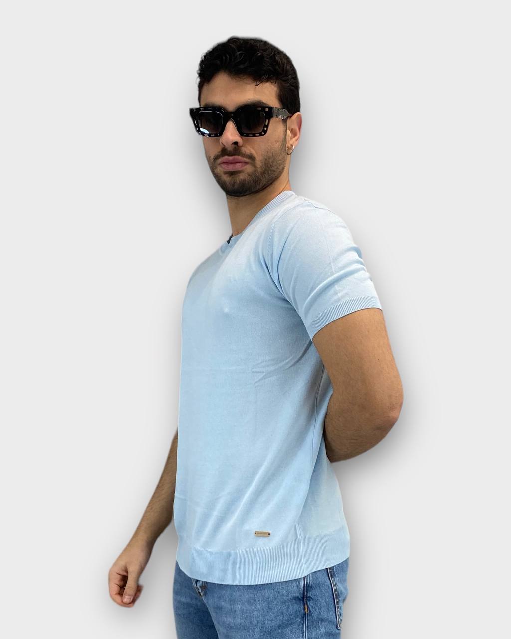 T-SHIRT IN FILO BASIC - MANICHE E VITA ELASTICIZZATE - REGULAR FIT