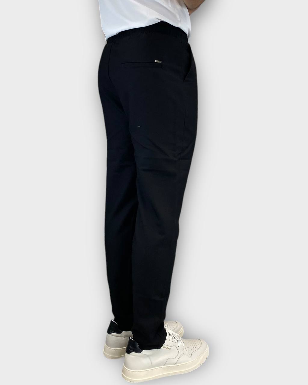 PANTALACCIO CON COULISSE ED ACCESSORIO CATENA REMOVIBILE IN MORBIDO TESSUTO MISTO VISCOSA - COMFORT FIT
