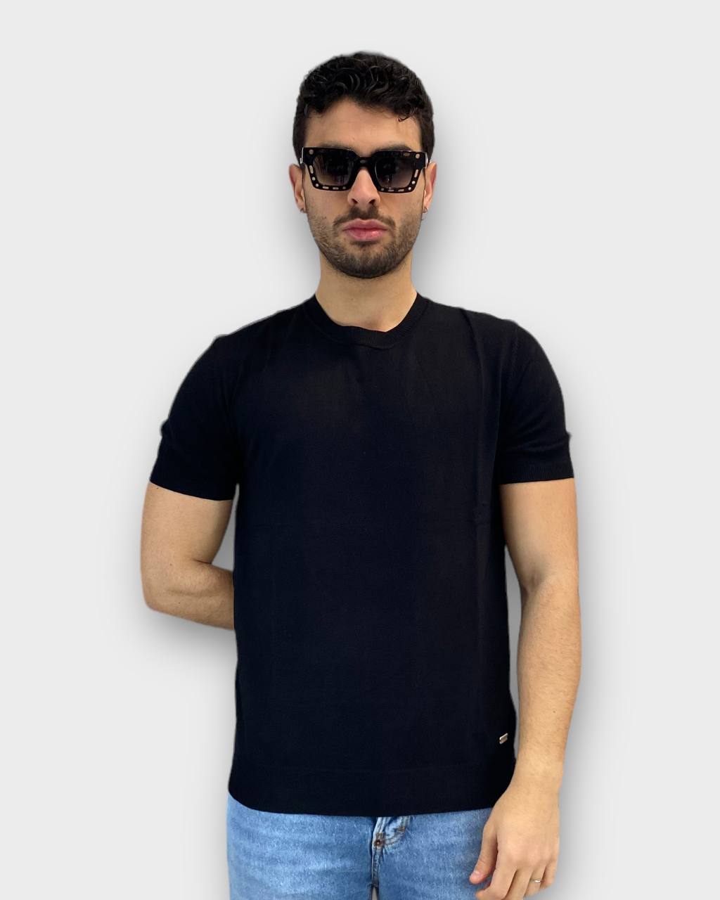 T-SHIRT IN FILO BASIC - MANICHE E VITA ELASTICIZZATE - REGULAR FIT