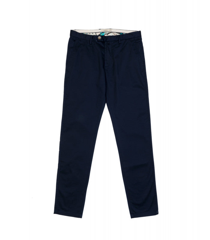 PANTALONE CHINOS TASCA AMERICA CON DETTAGLI SARTORIALI IN COTONE ELASTICIZZATO - SLIM FIT