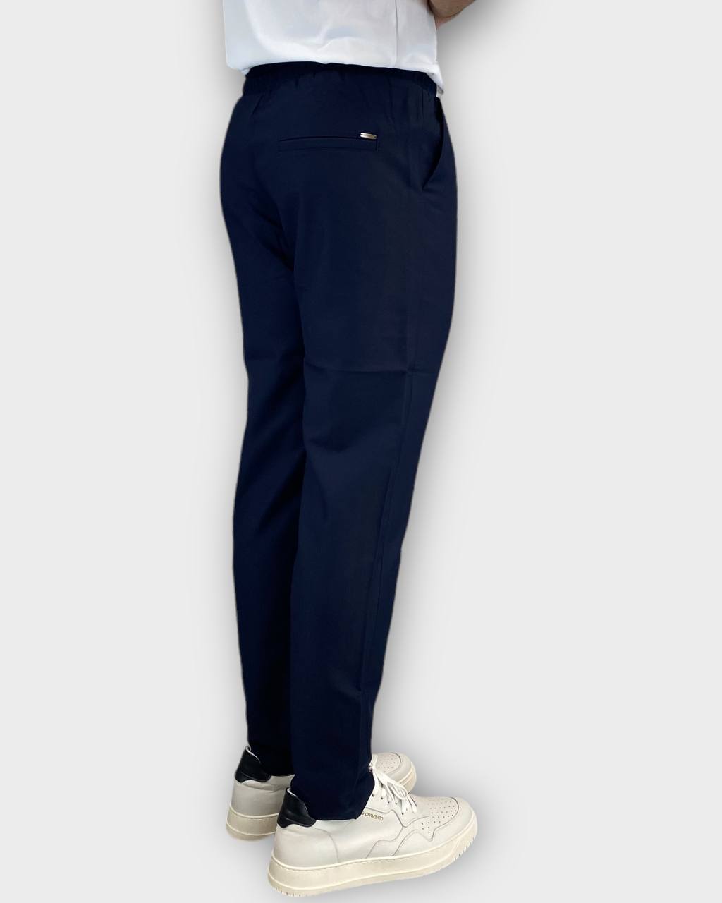 PANTALACCIO CON COULISSE ED ACCESSORIO CATENA REMOVIBILE IN MORBIDO TESSUTO MISTO VISCOSA - COMFORT FIT