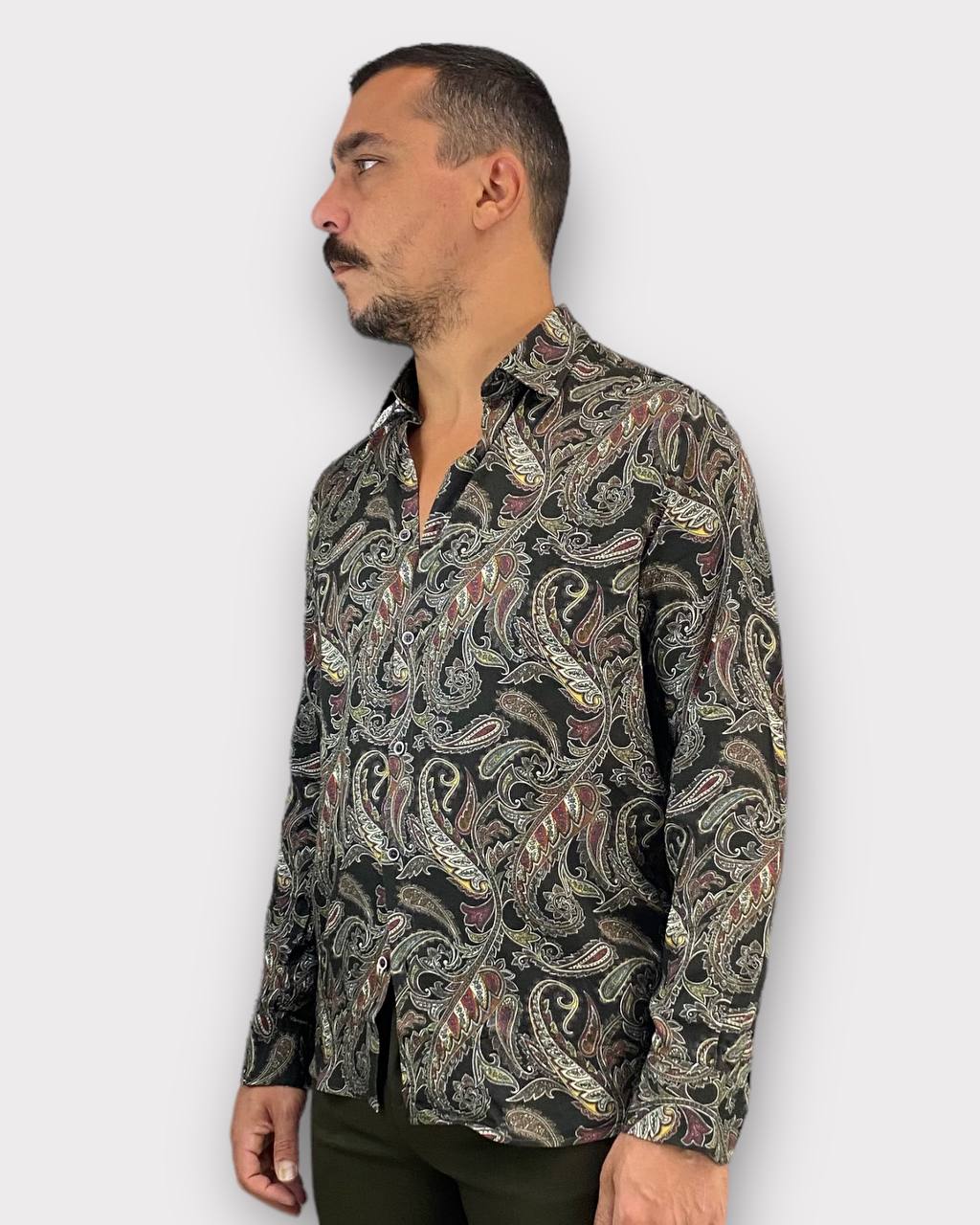 CAMICIA IN VISCOSA FANTASIA CACHEMIRE - REGULAR FIT