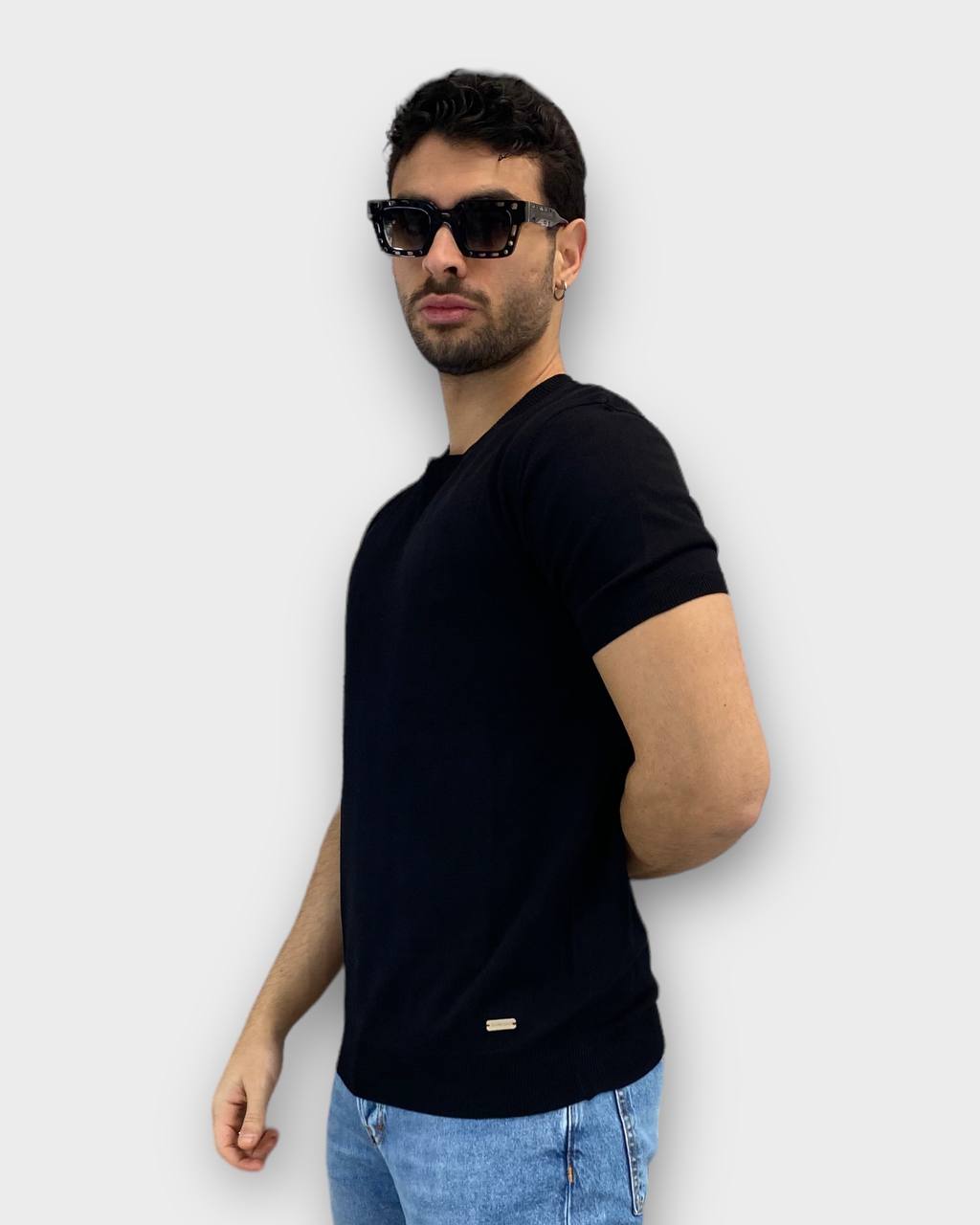 T-SHIRT IN FILO BASIC - MANICHE E VITA ELASTICIZZATE - REGULAR FIT